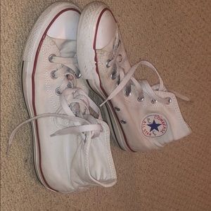White hightop converse size 8